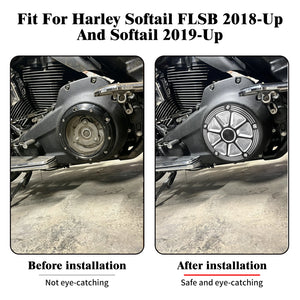 Cache moteur derby noir et chromé pour moto Harley-Davidson Softail - vue 2