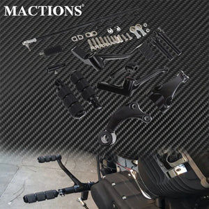 Kit complet commandes avancées noires, repose-pieds, leviers et biellettes en aluminium pour Harley-Davidson Sportster XL883, XL1200 2004-2022 – photo 1/8