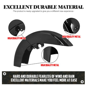Garde-boue avant noir brillant 17 pouces pour Harley-Davidson Touring - vue 3