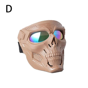 Masque de moto tête de mort rétro noir style biker - vue 10