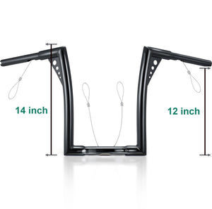 Guidon Ape Hanger 1,25 pouce (10/12/14 pouces de hauteur) - Harley-Davidson Sportster, Softail, Dyna, Road King et Road Glide – photo 10/12