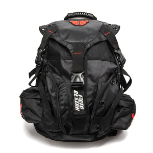 Sac à dos moto noir imperméable avec filet porte-casque - vue 2