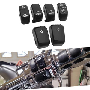 Capuchons de boutons de commodo noirs pour Harley Sportster et Dyna - vue 1