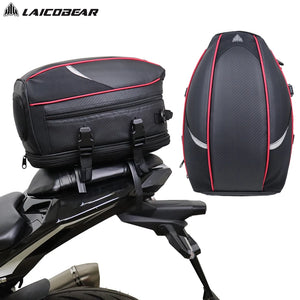 Sacoche de selle arrière noire imperméable pour moto - vue 1