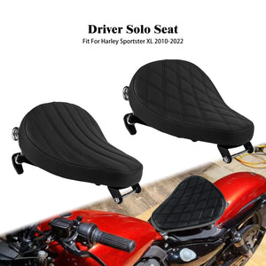 Selle solo noire sur ressorts pour Harley-Davidson Sportster - vue 1