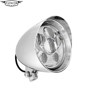 Phare obus LED pour Harley Sportster Dyna - vue 1