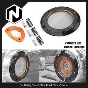 Cache d'embrayage Derby et plaque de puissance M8 pour Harley-Davidson Street Glide FLHX, Road Glide, Road King FLHR, Electra Glide – photo 1/12