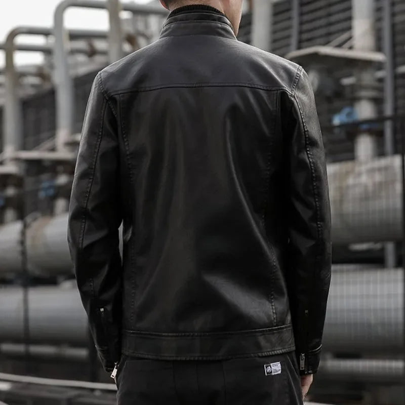 Veste blazer courte en simili cuir noir - vue - vue 2