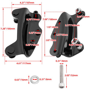 Kit de fixation amovible 4 points noir ou chrome pour Harley Touring - vue 5