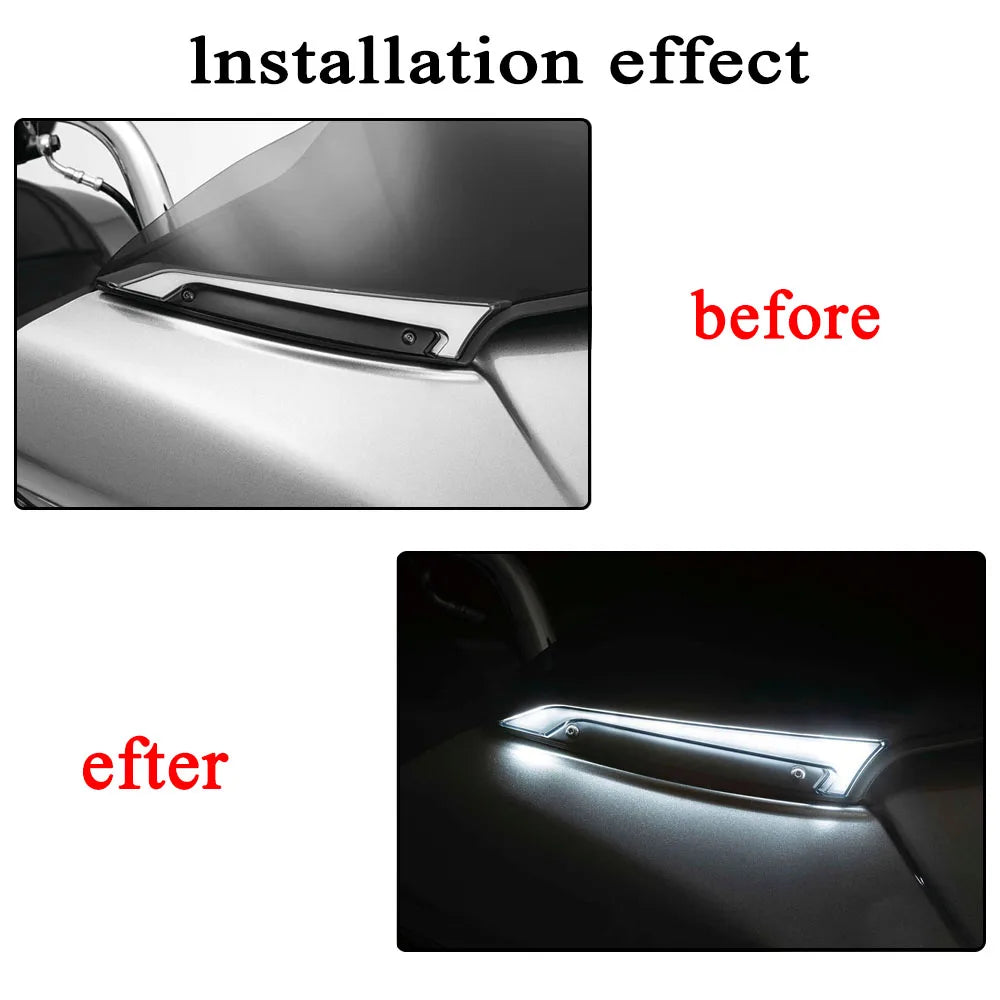 Feux LED d'Habillage de Pare-Brise (Trim Lights) - Harley-Davidson Road Glide 2015 et plus récent (hors 2024) – photo 3/10