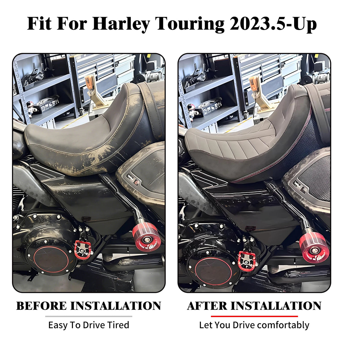 Selle solo conducteur noire pour Harley-Davidson Touring CVO - vue 2