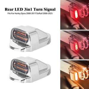 Clignotants LED arrière homologués E-Mark (position/stop) pour Harley Dyna 2000-2017 et Softail 2000-2025 - vue 8