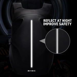 Sac à dos moto noir 40L avec bandes réfléchissantes - vue 3