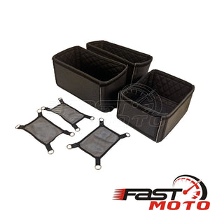 Doublure intérieure en cuir marron pour top case de moto - vue 3