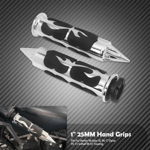 Poignées de guidon 1'' (25mm) style flamme - Harley Sportster, Dyna, Softail, Touring, V-Rod et autres – photo 8/8
