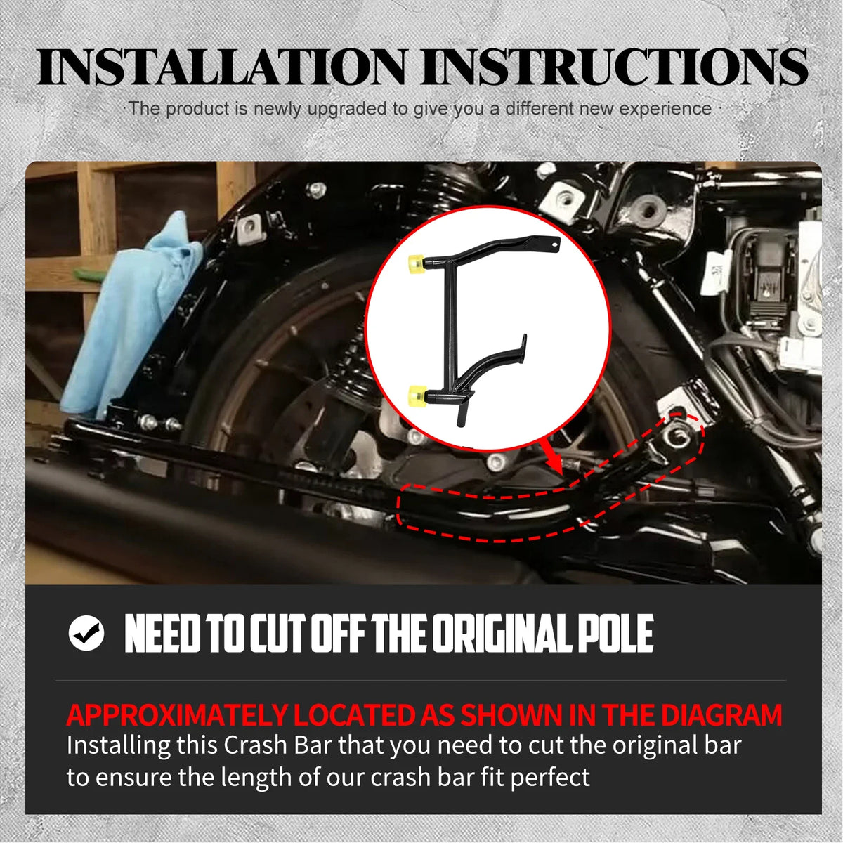 Pare-sacoches arrière en acier noir avec boules de protection pour Harley-Davidson Touring 2009 et plus