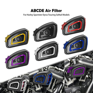 Filtre à air moto coloré haute performance pour Harley-Davidson - vue 1