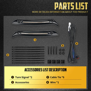 Feux LED clignotant/veilleuse de pare-brise - Harley Softail Low Rider ST FXLRST 2022-2024, El Diablo FXRST 2022 – photo 6/7