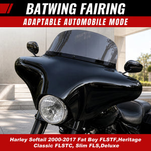 Carénage batwing avec pare-brise fumé pour Harley-Davidson Fat Boy - vue 4