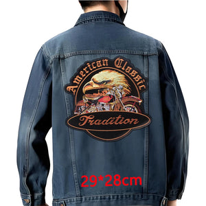 Grand écusson dorsal brodé style biker moto pour blouson - vue 24