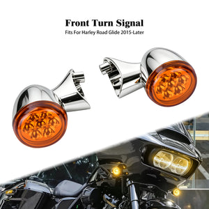 Clignotant avant LED chromé pour Harley-Davidson Touring Road Glide - vue 7