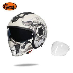 Casque moto modulable rétro, mentonnière relevée - vue 15