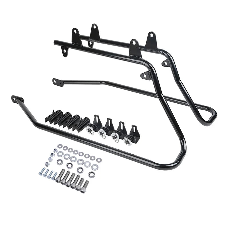 Support de conversion chromé pour sacoche rigide sur une Harley-Davidson Softail - vue 2