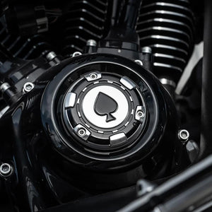 Cache de Distributeur (Timer Cover) Design Pique Noire pour Harley M8 Softail et Touring – photo 4/9