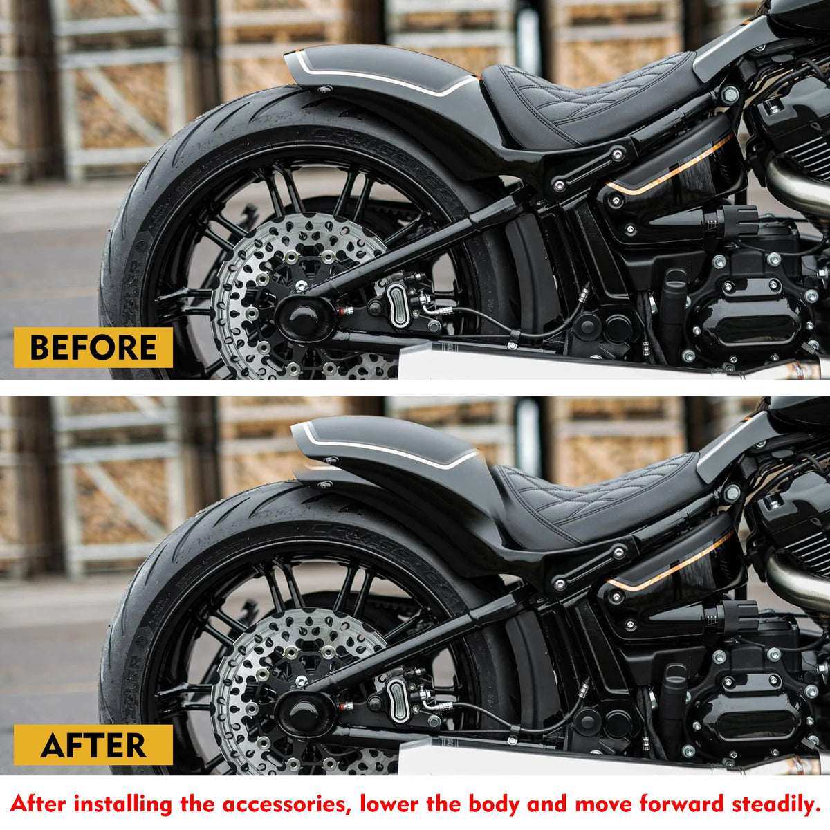 Kit de rabaissement d'amortisseur arrière chromé - Harley-Davidson Softail M8 2018 et plus