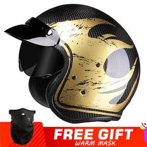 Casque moto jet carbone - vue trois-quarts - vue 9