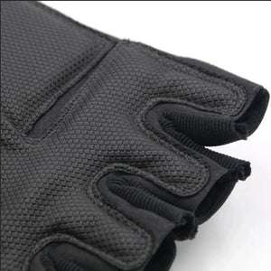 Gants tactiques mi-doigts noirs, vue de dessus - vue 6