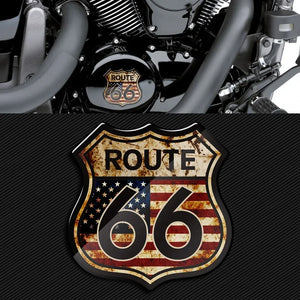 Autocollant 3D Route 66 sur réservoir de Harley Touring - vue 3