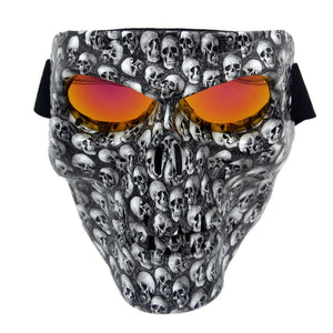 Masque tête de mort avec lunettes de protection intégrées pour moto - vue 3