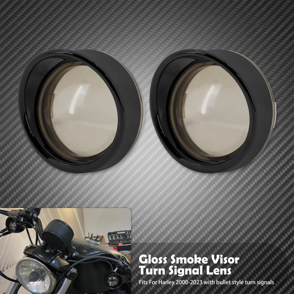 Visières de clignotants pour Harley Touring, Softail, Sportster - vue 2