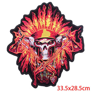 Écusson dorsal brodé biker punk crâne aigle - vue 38