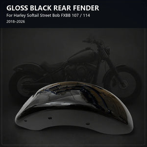 Garde-boue arrière moto noir brillant pour Harley-Davidson Softail Street Bob - vue 2