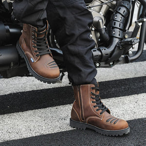 Boots moto homme en cuir - vue principale