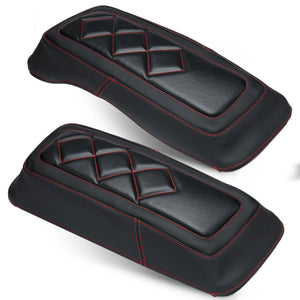 Caches de protection pour sacoches cavalières Harley Touring 1993-2013, cuir microfibre (la paire) - vue 1