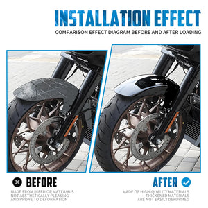Garde-boue avant en fer noir brillant pour Harley Touring - vue 3