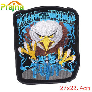 Écusson dorsal brodé biker punk crâne aigle - vue 28