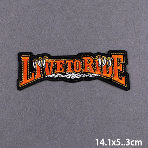 Écusson brodé Live To Ride motard punk à coudre ou repasser sur veste - vue 23