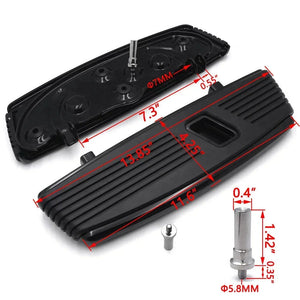 Plancher avant (floorboard) style Hana en aluminium usiné pour Harley-Davidson Softail, Dyna Switchback FLD, Touring et Trike – photo 1/8