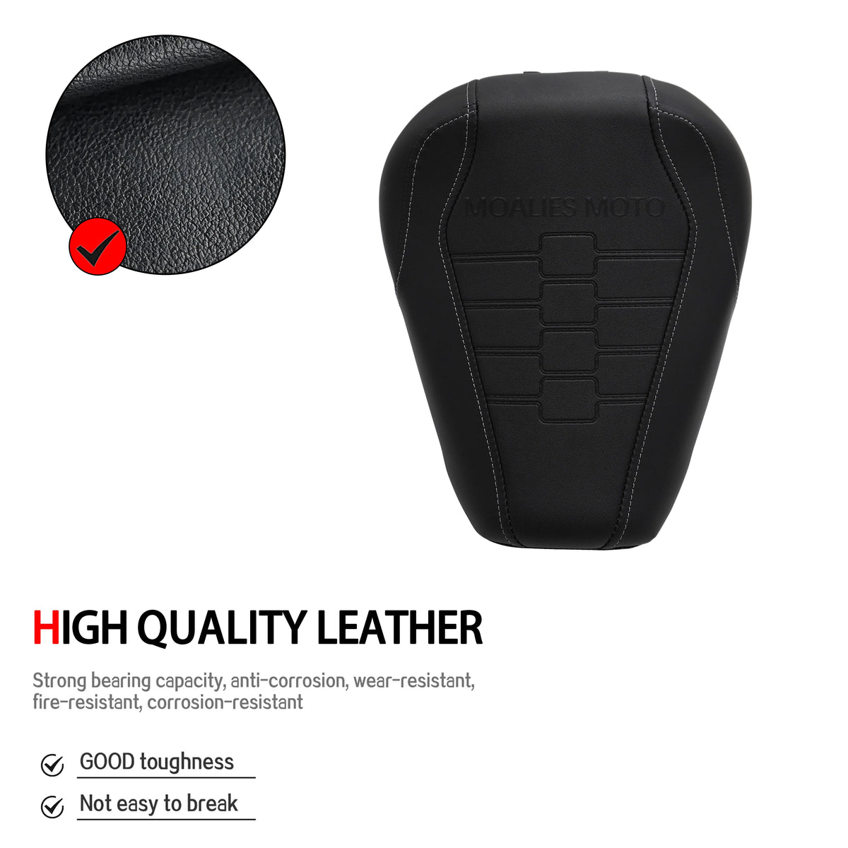 Selle solo pilote en cuir MOALIES MOTO pour Harley-Davidson Sportster S RH1250S (2021-2023)