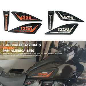Sticker de protection 3D en caoutchouc orange pour réservoir de Harley Pan America 1250 - vue 1