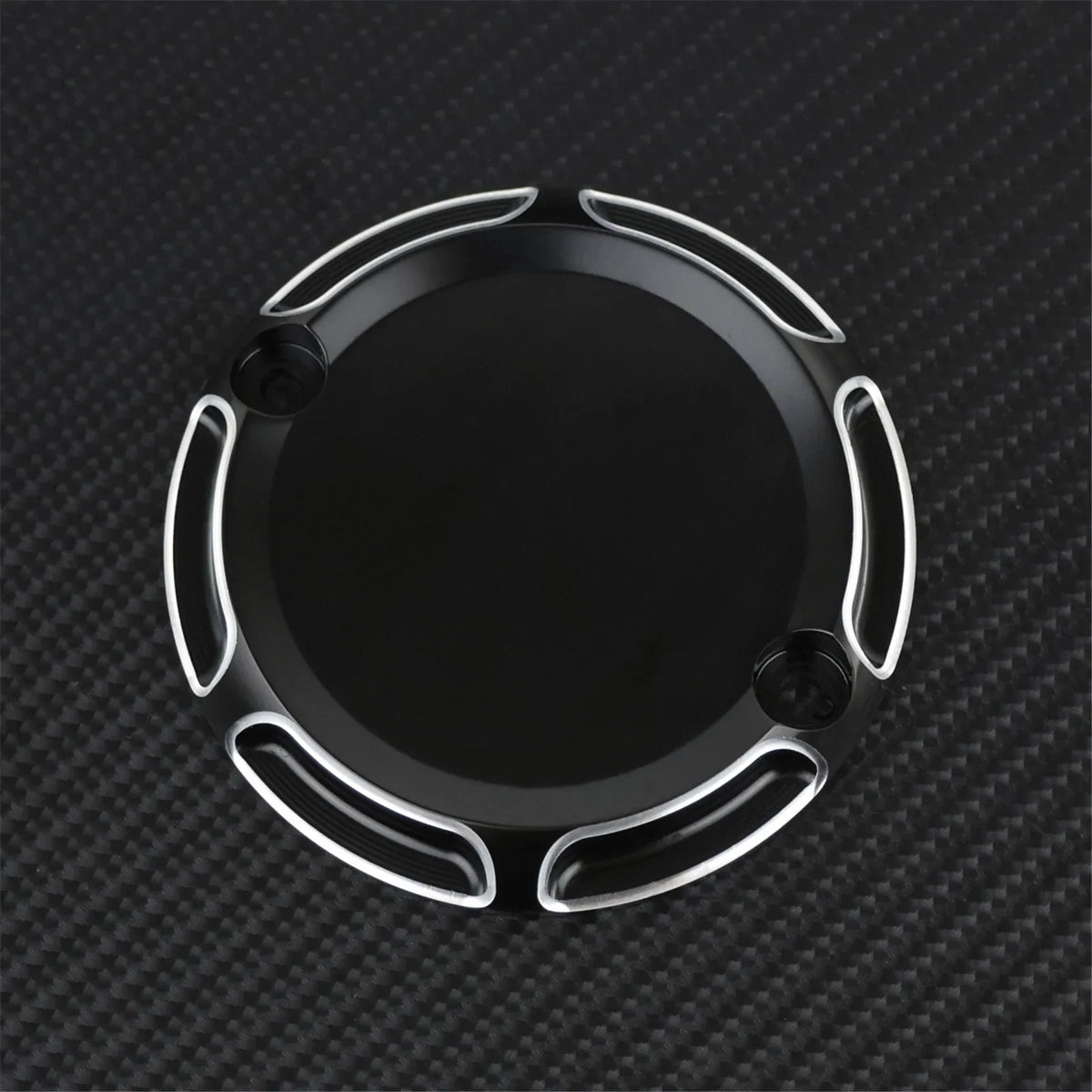 Cache derby, cache timer et cache d'inspection noirs pour Harley Sportster - vue 2