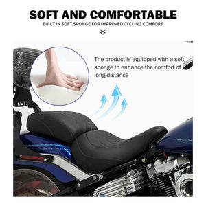 Selle biplace noire pour Harley-Davidson Softail Fat Boy - vue 3