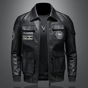 Blouson moto homme simili cuir vintage noir - vue - vue 5