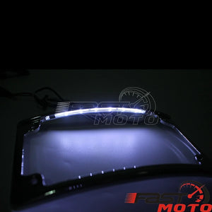 Encadrement de plaque d'immatriculation chromé avec éclairage LED pour moto - vue 6