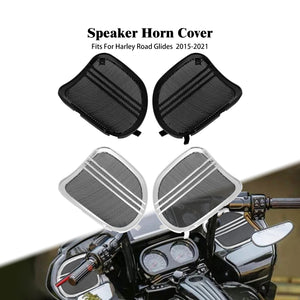 Grilles de Haut-Parleurs Tri-Line Chromées/Noires - Harley-Davidson Touring Road Glide FLTRX 2015-2023 – photo 1/8