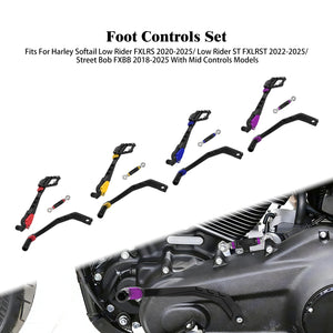 Kit de commandes au pied coloré en aluminium pour Harley-Davidson Softail - vue 1